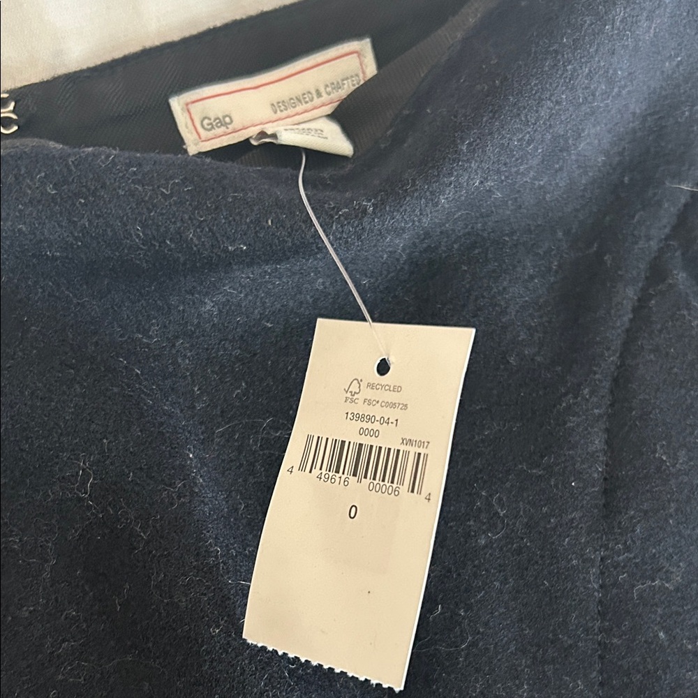 GAP Deep Navy Wool Skirt with Zipper Details - Picture 2 of 5